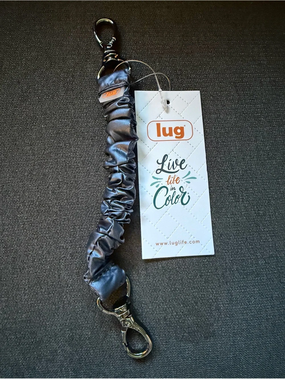 Lug Bungee Key Clip Keychain – Metallic Indigo Navy Blue